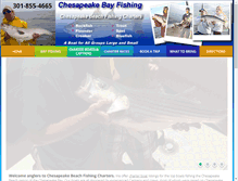 Tablet Screenshot of chesapeakefishingcharters.com
